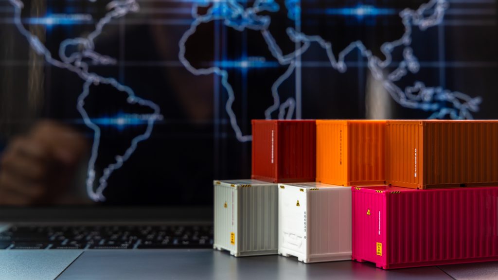 global business container cargo ship import export business logistic company shipping delivery logistics technology business industrial container computer laptop notebook selective focus