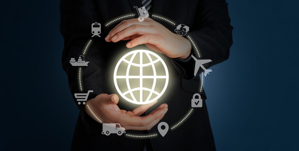 cadena suministro logistica concepto servicio entrega productos todo mundo comercio electronico