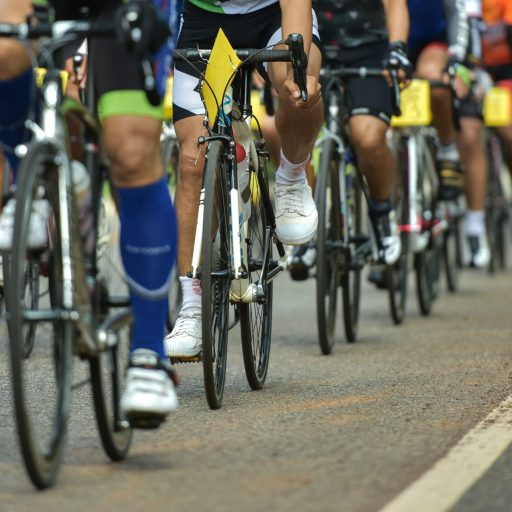 Group of cyclist at professional race